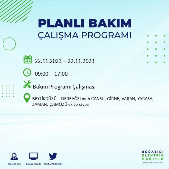 İstanbul'un bu ilçelerinde yaşayanlar dikkat: Saatlerce sürecek elektrik kesintisi için hazır olun 12